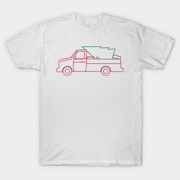 Simple Holiday Truck T-Shirt by PixHailDesigns